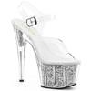 Pleaser - ADORE708G Sandale à bride à la cheville, Pole dance chaussures - Chaussures de pole dance - Transparent/Couleur argent Product image